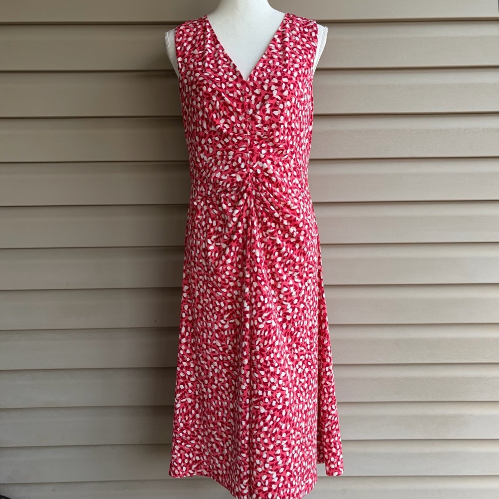 •JH Signature• Abstract Print Ruched Waist Sleeveless Stretch Dress - Size 12